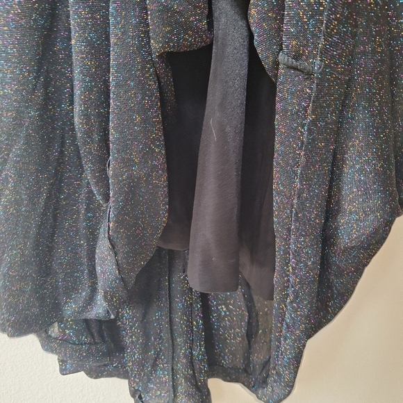 BCBG MAXAZRIA Womens Black Rainbow Sparkle Long Halter Dress. Size S - Picture 6 of 10